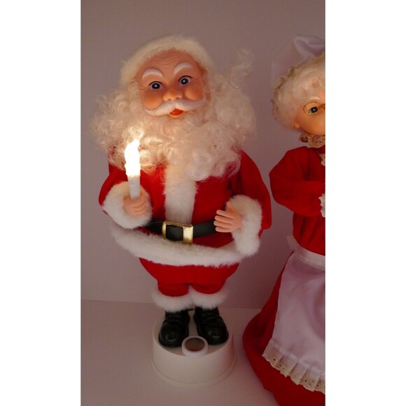 Santa's Best Mr & Mrs Santa Claus Lighted Animated Motionette Figures WORKS - Picture 3 of 16